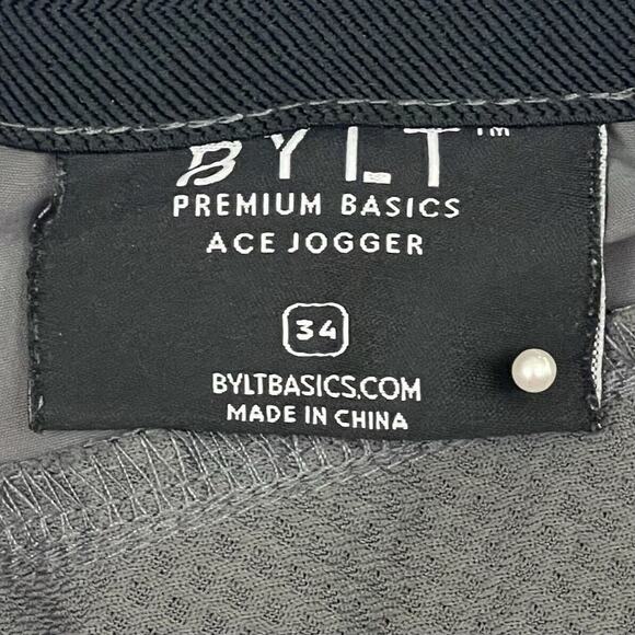 BYLT Ace Joggers Mens Size 34 Gray Athleisure Performance Pants - Picture 2 of 13